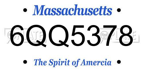 6QQ5378 Massachusetts License Plate