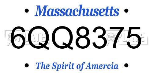 6QQ8375 Massachusetts License Plate