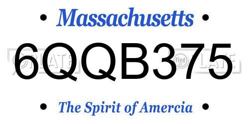 6QQB375 Massachusetts License Plate
