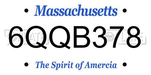 6QQB378 Massachusetts License Plate