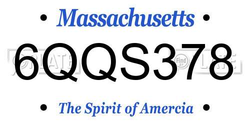 6QQS378 Massachusetts License Plate