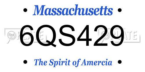 6QS429 Massachusetts License Plate