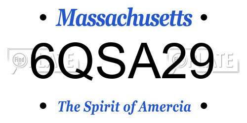 6QSA29 Massachusetts License Plate