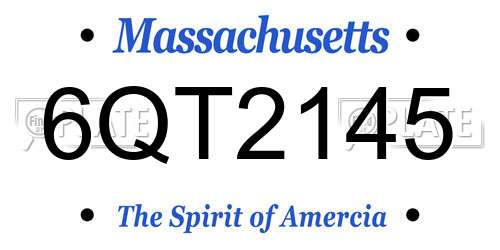 6QT2145 Massachusetts License Plate
