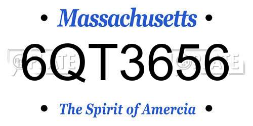 6QT3656 Massachusetts License Plate