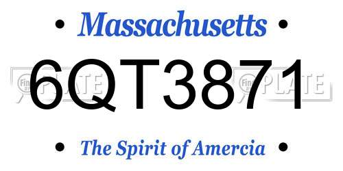 6QT3871 Massachusetts License Plate