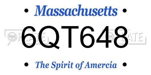 6QT648 Massachusetts License Plate