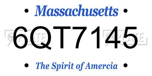 6QT7145 Massachusetts License Plate