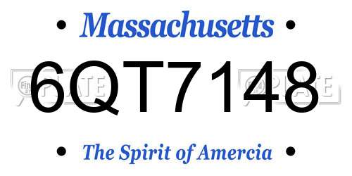 6QT7148 Massachusetts License Plate