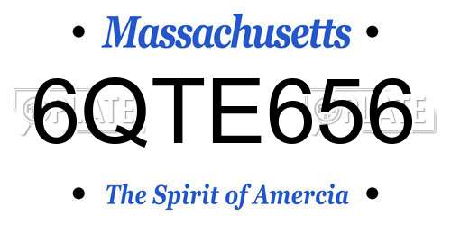 6QTE656 Massachusetts License Plate