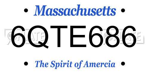 6QTE686 Massachusetts License Plate