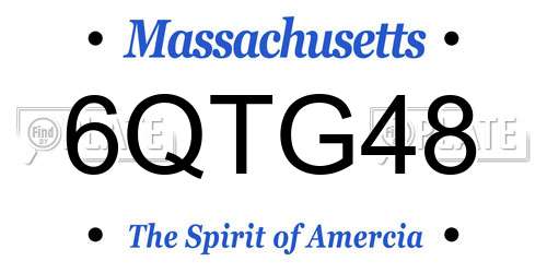 6QTG48 Massachusetts License Plate