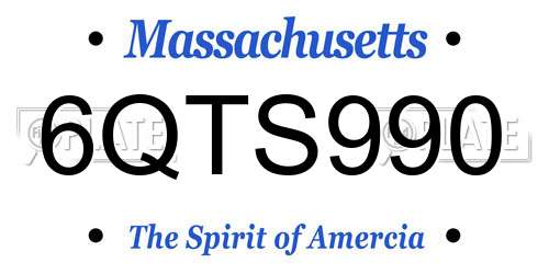 6QTS990 Massachusetts License Plate