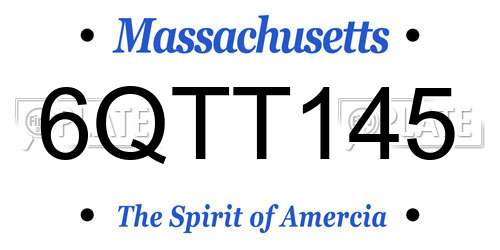 6QTT145 Massachusetts License Plate