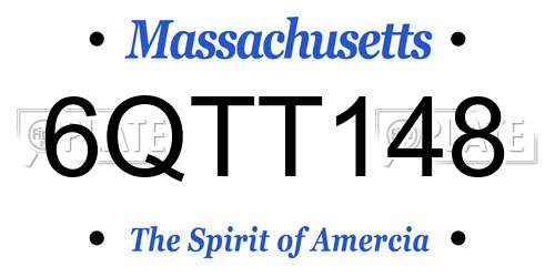 6QTT148 Massachusetts License Plate