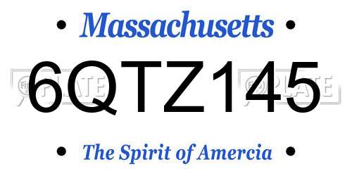 6QTZ145 Massachusetts License Plate