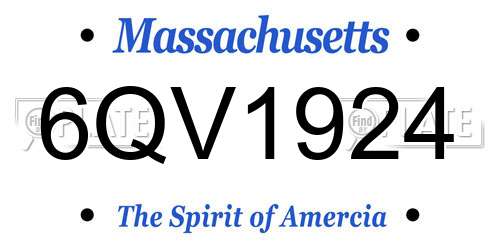 6QV1924 Massachusetts License Plate