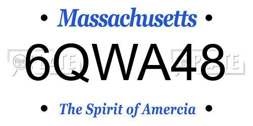 6QWA48 Massachusetts License Plate