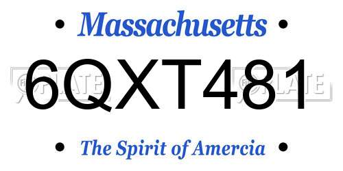 6QXT481 Massachusetts License Plate