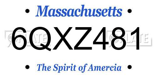 6QXZ481 Massachusetts License Plate