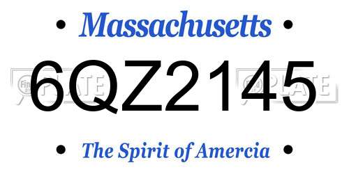 6QZ2145 Massachusetts License Plate