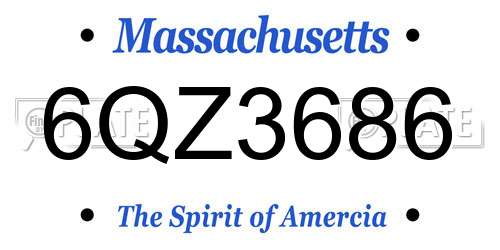 6QZ3686 Massachusetts License Plate