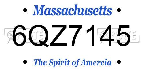 6QZ7145 Massachusetts License Plate