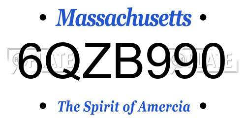 6QZB990 Massachusetts License Plate