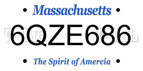 6QZE686 Massachusetts License Plate