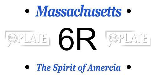 6R Massachusetts License Plate