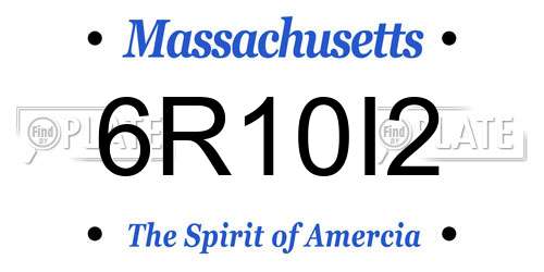 6R10I2 Massachusetts License Plate