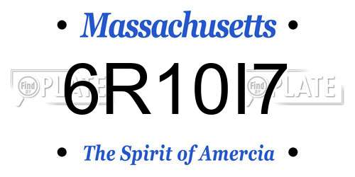 6R10I7 Massachusetts License Plate