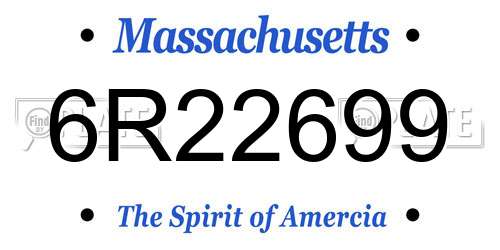 6R22699 Massachusetts License Plate