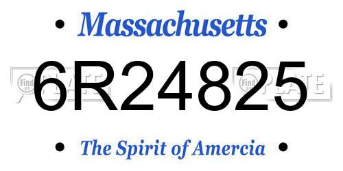 6R24825 Massachusetts License Plate
