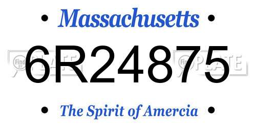 6R24875 Massachusetts License Plate