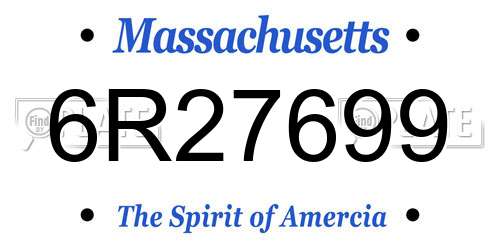 6R27699 Massachusetts License Plate
