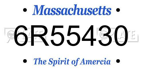6R55430 Massachusetts License Plate