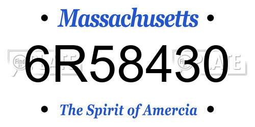 6R58430 Massachusetts License Plate
