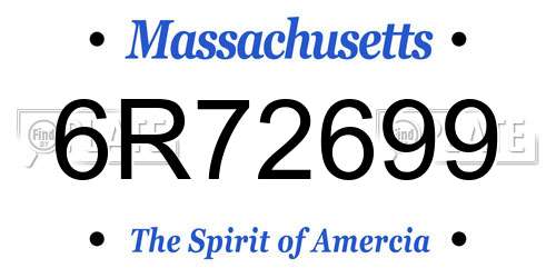 6R72699 Massachusetts License Plate