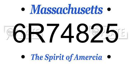 6R74825 Massachusetts License Plate