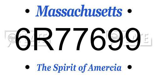 6R77699 Massachusetts License Plate
