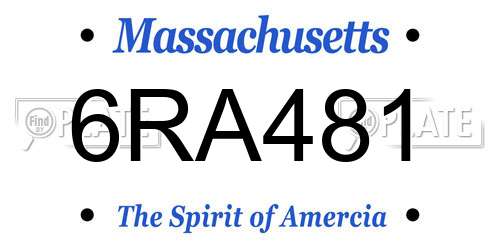 6RA481 Massachusetts License Plate