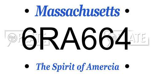 6RA664 Massachusetts License Plate