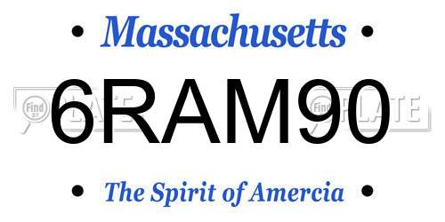 6RAM90 Massachusetts License Plate
