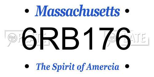 6RB176 Massachusetts License Plate