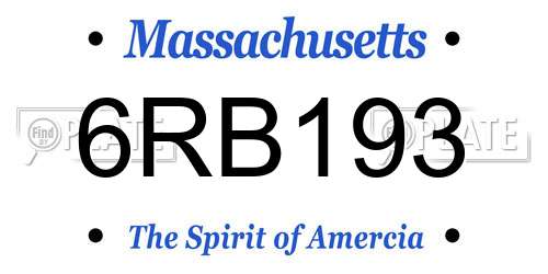 6RB193 Massachusetts License Plate