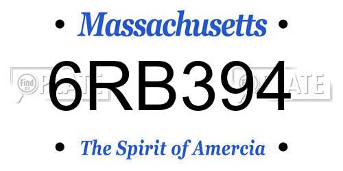6RB394 Massachusetts License Plate