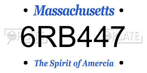 6RB447 Massachusetts License Plate
