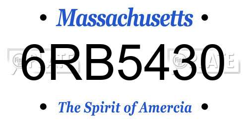 6RB5430 Massachusetts License Plate