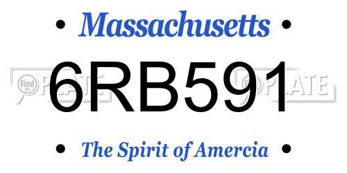 6RB591 Massachusetts License Plate